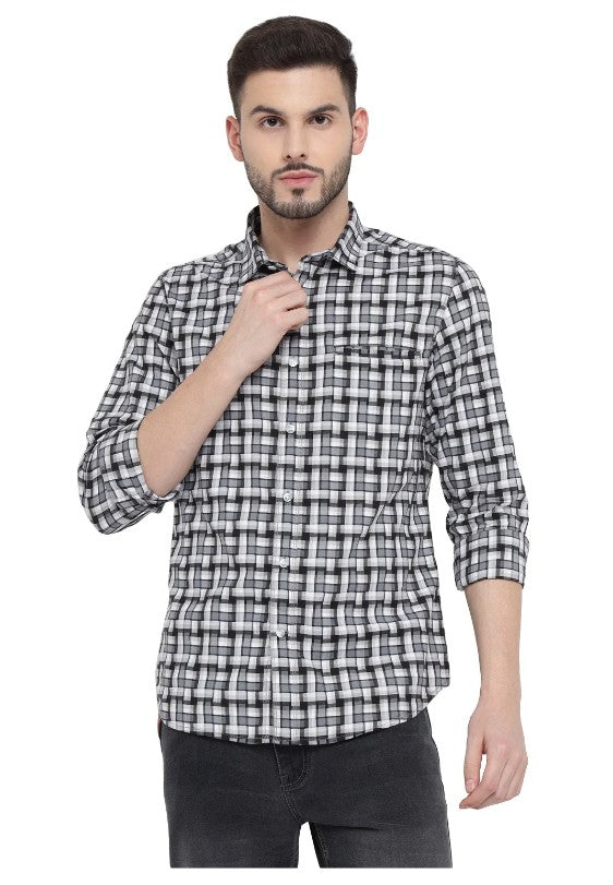 AMF CLOTHING ARTICLE #2328 Black/White /Grey Casual Shirt for Men