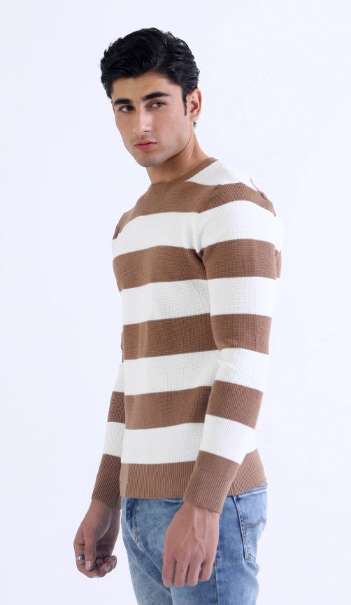 AMF CLOTHING ARTICLE #2410 Camel Men Crew Neck Sweater