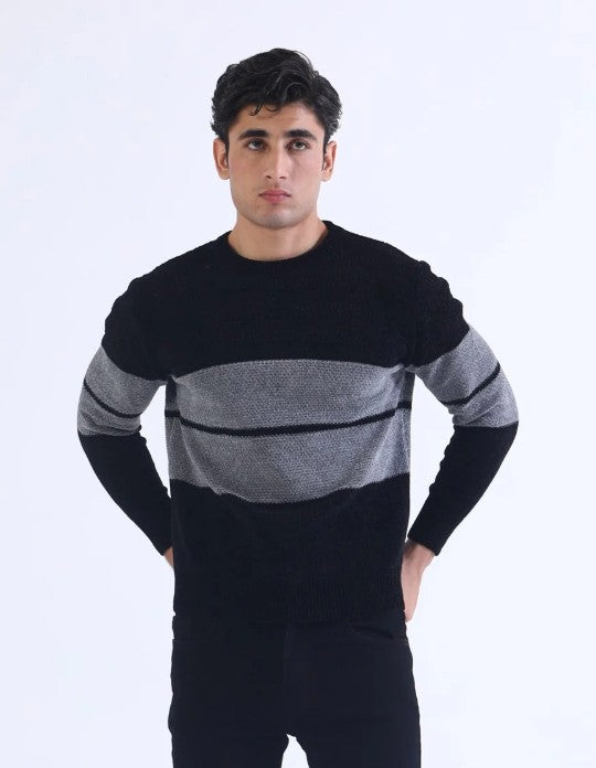 AMF CLOTHING ARTICLE #2415 Black Men Crew Neck Sweater