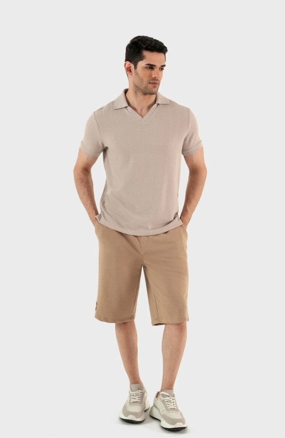 AMF CLOTHING ARTICLE #2422 Dull Beige Men Polo Tee
