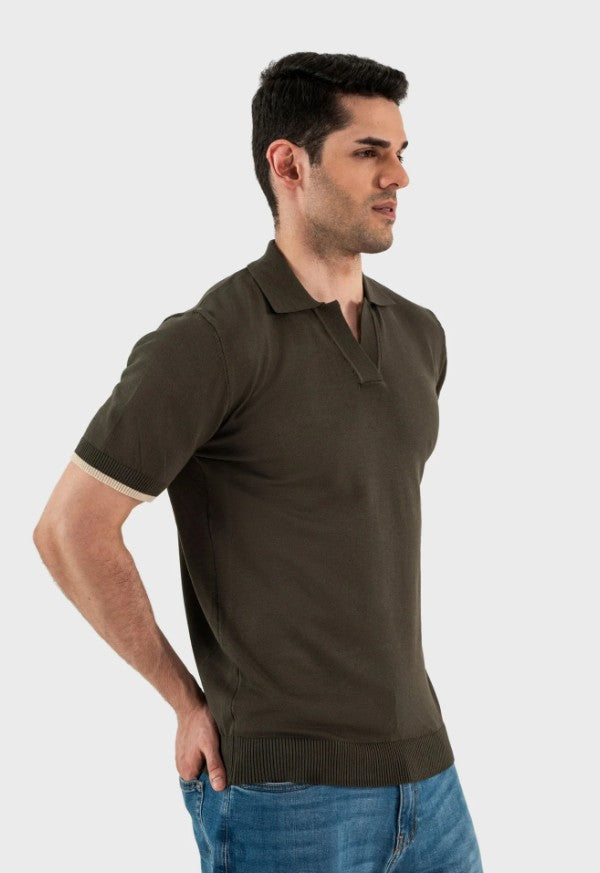AMF CLOTHING ARTICLE #2424 Olive Men Polo Tee