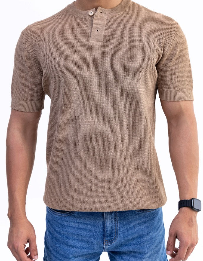 AMF CLOTHING ARTICLE #2444 Khaki Men Polo Tee