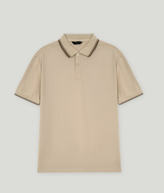 AMF CLOTHING ARTICLE #2448 Beige Men Polo Tee