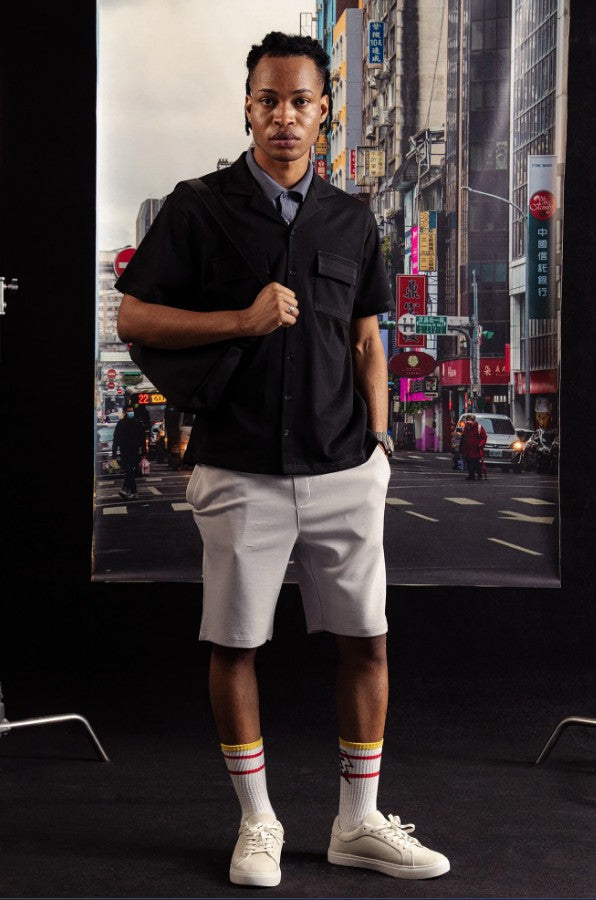 AMF CLOTHING ARTICLE #2480 Black Men Button Down