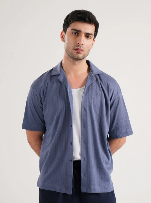 AMF CLOTHING ARTICLE #2481 Indigo Men Relaxed Fit Button Down