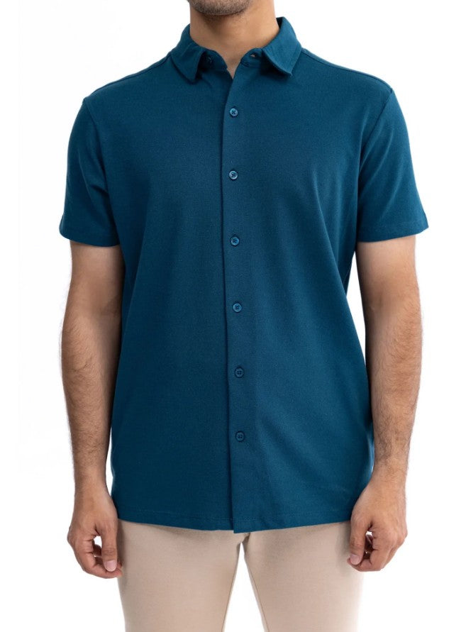 AMF CLOTHING ARTICLE #2502 Teal Men Button Down