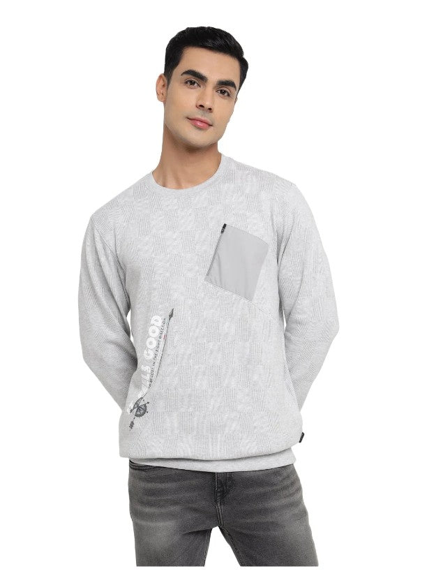 AMF CLOTHING ARTICLE #2332 Grey Milange Sweatshirt for Men