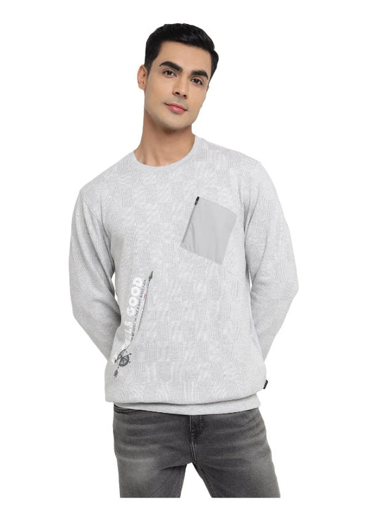 AMF CLOTHING ARTICLE #2332 Grey Milange Sweatshirt for Men