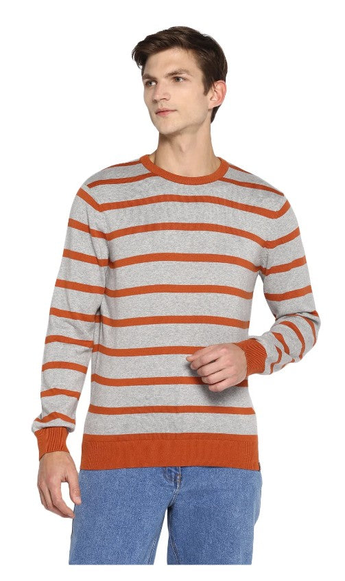 AMF CLOTHING ARTICLE #2348 Gray/Orange Stripper Sweater for Men