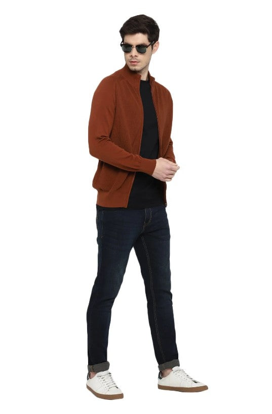 AMF CLOTHING ARTICLE #2350 Brown Solid Sweater for Men