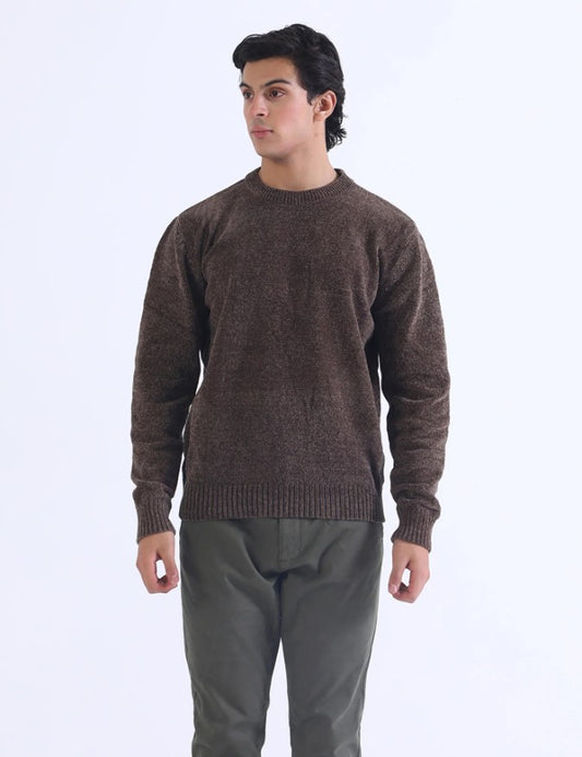 AMF CLOTHING ARTICLE #2413 Coffee Men Crew Neck Sweater