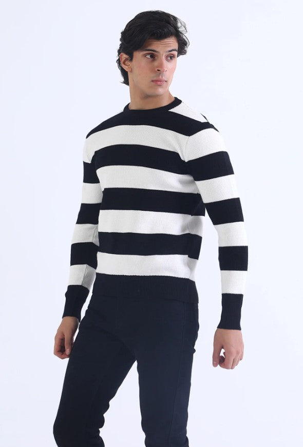 AMF CLOTHING ARTICLE #2414 Black Men Crew Neck Sweater