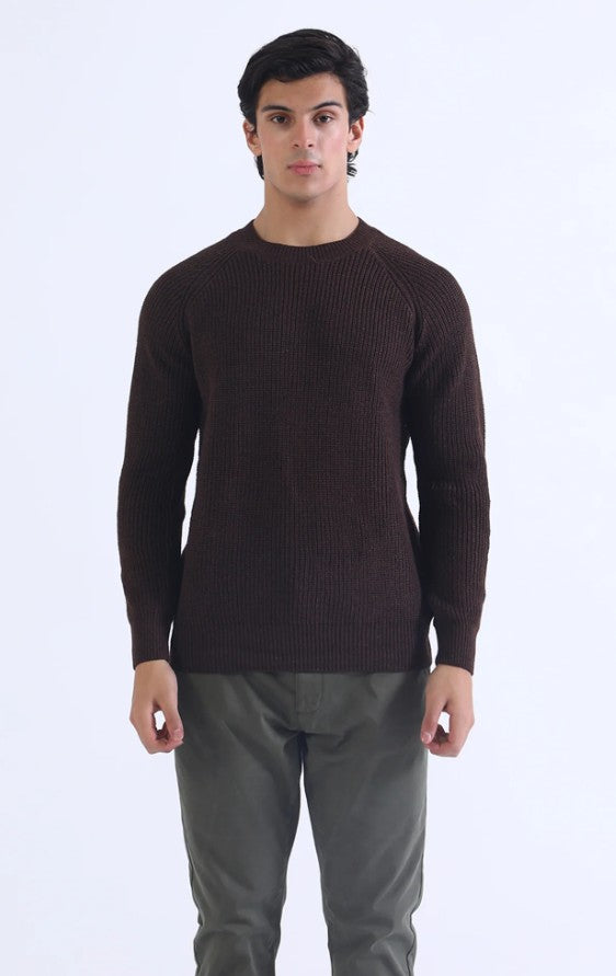 AMF CLOTHING ARTICLE #2418 Brown Men Crew Neck Sweater