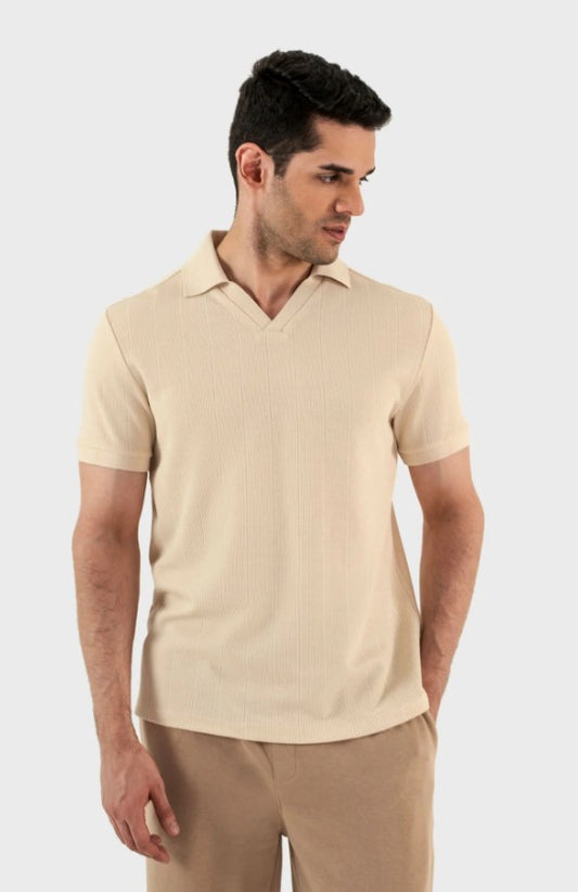 AMF CLOTHING ARTICLE #2421 Off White Men Polo Tee