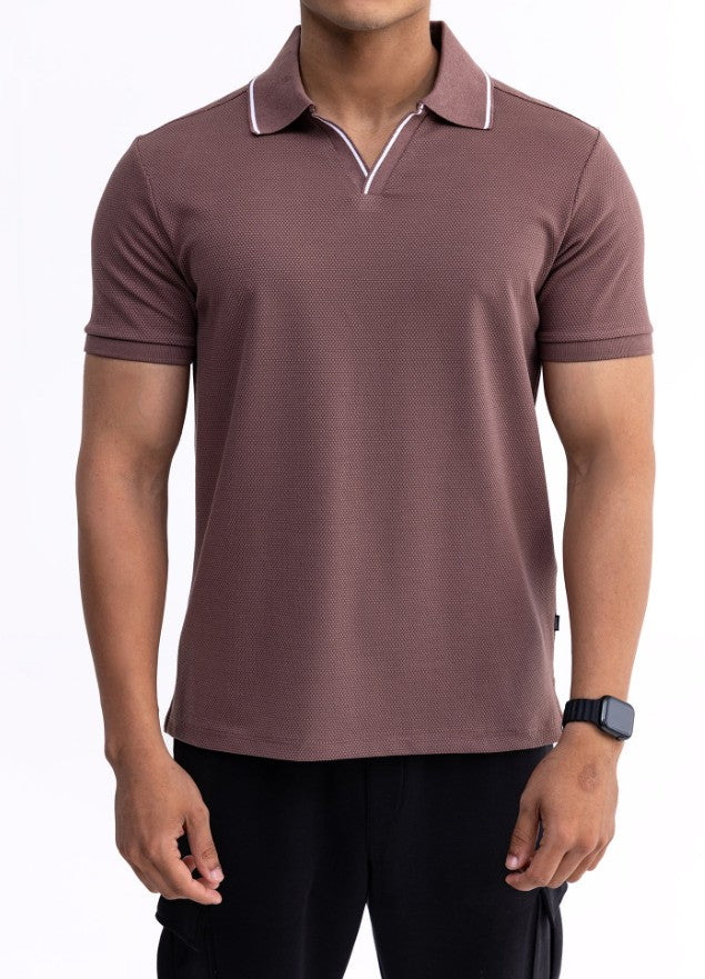 AMF CLOTHING ARTICLE #2426 Brown Men Polo Tee