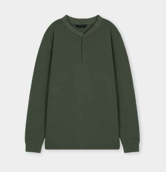 AMF CLOTHING ARTICLE #2457 Olive Men Henley