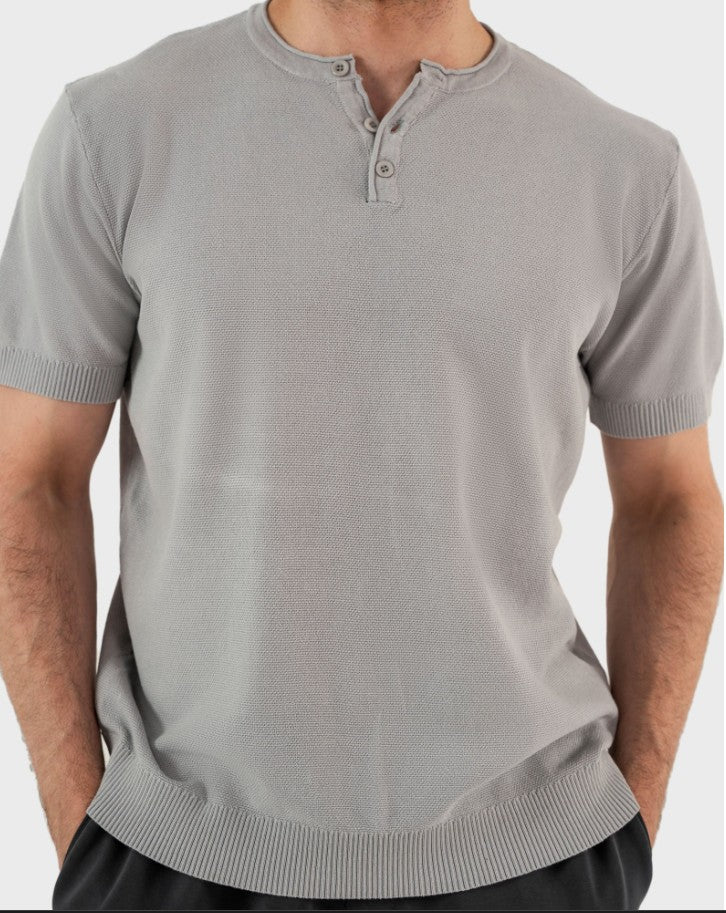 AMF CLOTHING ARTICLE #2458 Grey Men Henley
