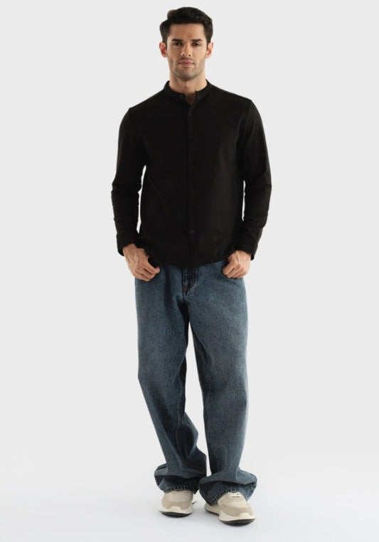 AMF CLOTHING ARTICLE #2465 Black Men Button Down