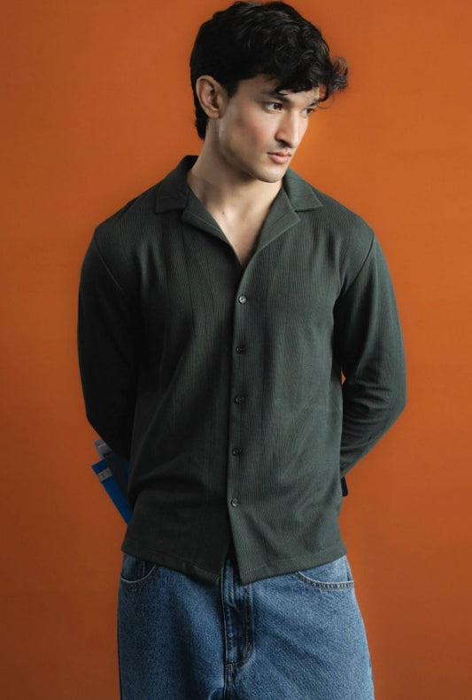 AMF CLOTHING ARTICLE #2471 Green Men Button Down