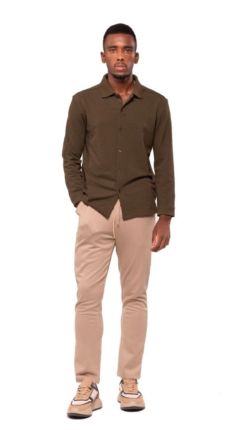 AMF CLOTHING ARTICLE #2475 Olive Men Button Down