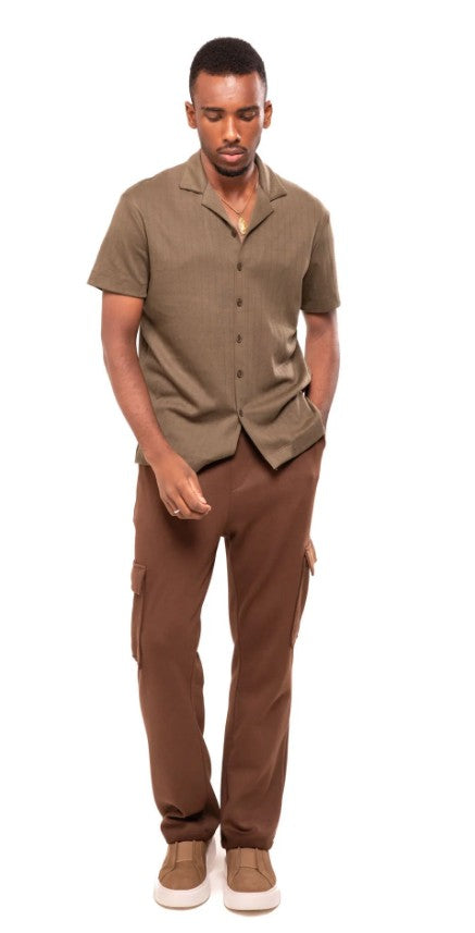 AMF CLOTHING ARTICLE #2477 Olive Men Button Down