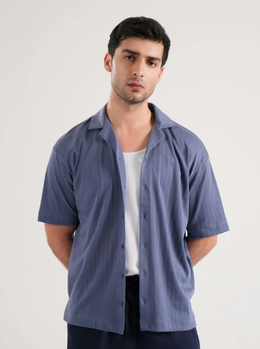 AMF CLOTHING ARTICLE #2481 Indigo Men Relaxed Fit Button Down