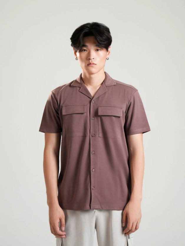 AMF CLOTHING ARTICLE #2483 Dull Brown Men Button Down