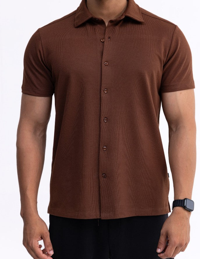 AMF CLOTHING ARTICLE #2498 Brown Men Button Down