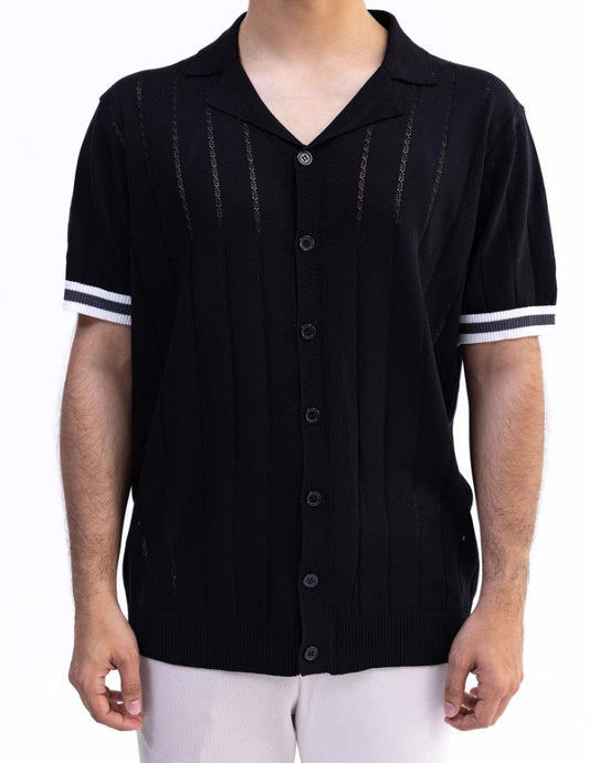 AMF CLOTHING ARTICLE #2507 Black Men Button Down