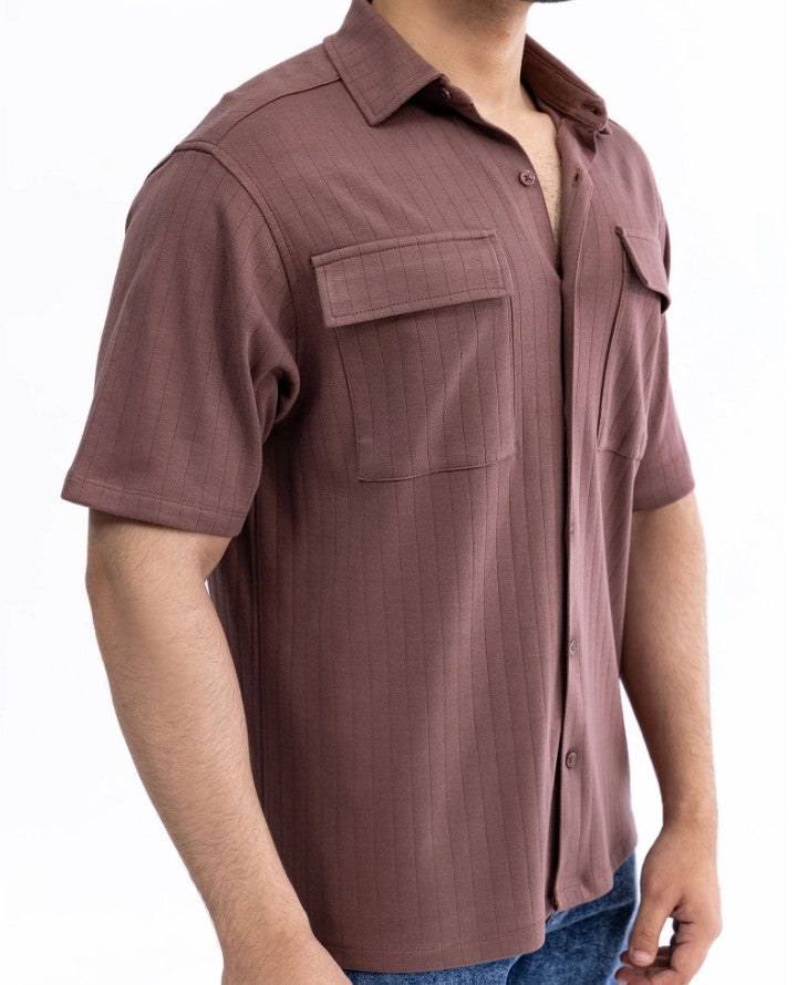 AMF CLOTHING ARTICLE #2512 Brown Men Button Down
